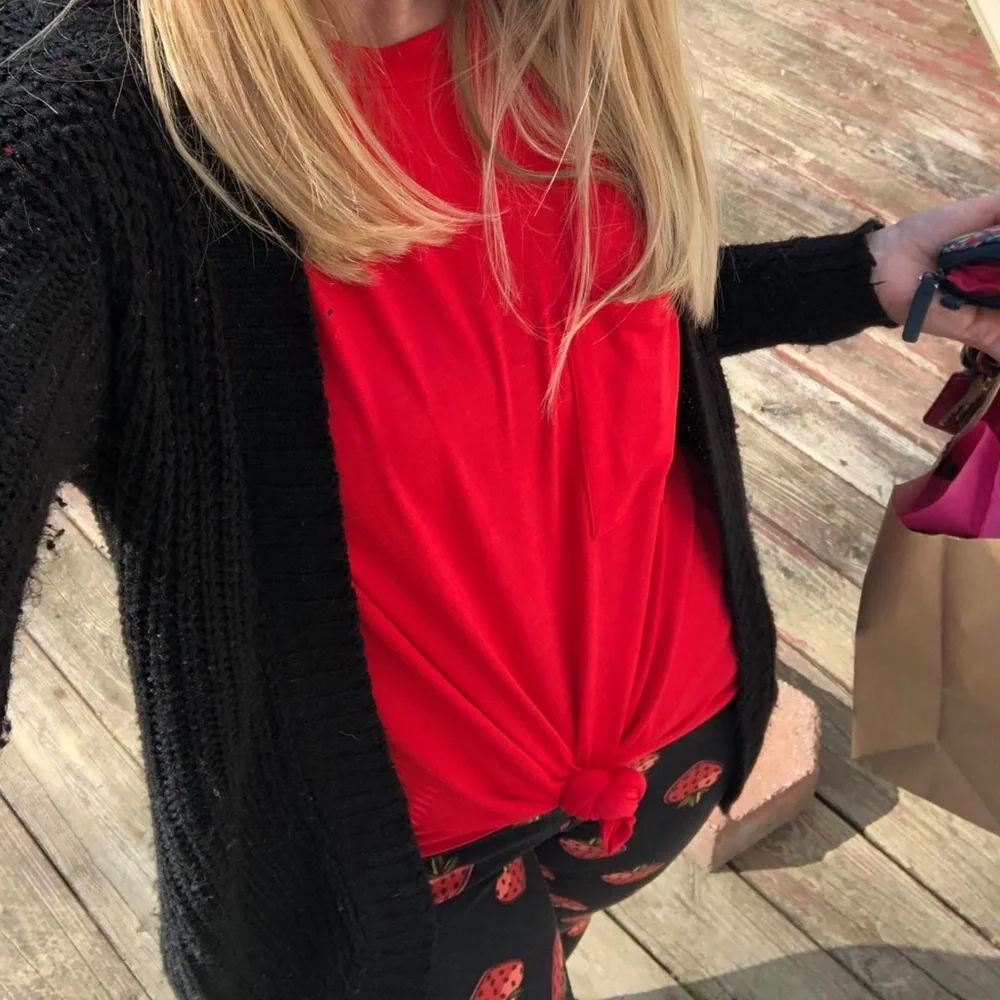 Red Basic Pocket Tee - Picture 2 of 2